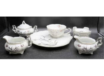 Lefton Hand Painted China Set - Plates, Teacups, Creamers & Sugar Bowl