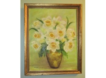 A.g. Haghfeld Signed Sunflower Framed Painting