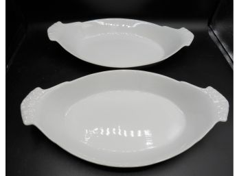 Oval Shaped Handled Baking Dishes - Set Of 2