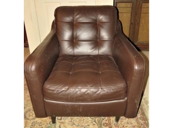 Natuzzi Brown Leather Arm Chair