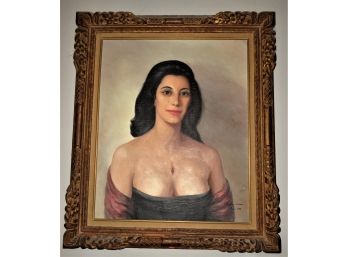 Gvozolevo Golenko Signed Portrait Of Woman - Oil On Canvas Framed Art