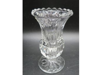 Vintage Lead Crystal Hobster Pinwheel Star Of David Mini Bud Vase 4.5'H