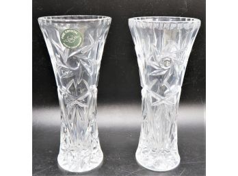 Lenox Fine Crystal Star Vases - Set Of 2 With Certificates