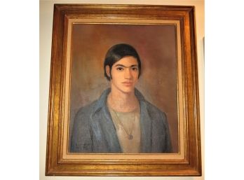 Gvozdavo  Golenko Signed Portrait Of Man - Oil On Canvas Framed Art