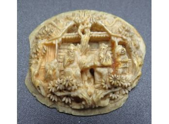 Vintage Asian Hand-carved 3D Stone Cameo