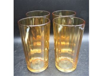 Amber Tinted Drinking Glasses - Set Of 4