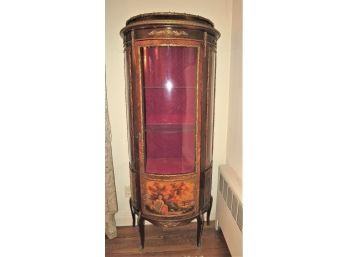 French Louis XVI Style Ormolu Rosewood Painted Display Case France