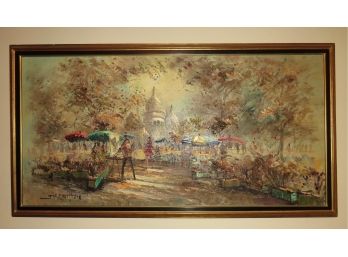 J. M. Louttard Oil Painting On Canvas 'Paris Montmartre'