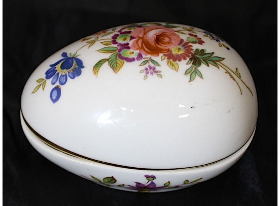 Vintage Hammersley Porcelain Egg Shaped Trinket Box 2.5' X 2' (007)