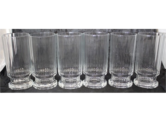 6 Dansk 'Gustav' 14oz. Highball Tumbler Beverage Glasses 6' Tall (004)