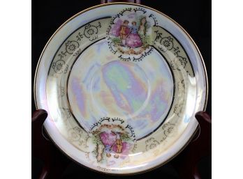 Set Of 3 Royal Vienna Lustre Courting Couple Tea Saucers 5.5' (057)