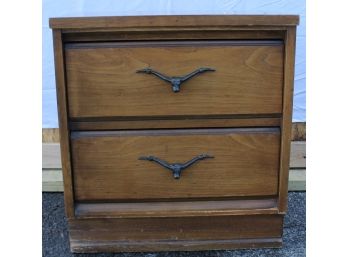 2 Draw Nightstand With Wrought Iron Bull Knobs (lot008)