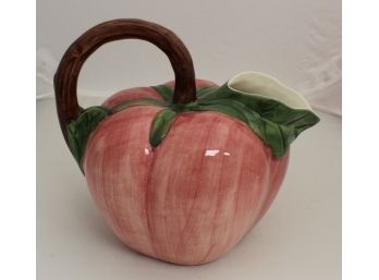Hand Painted Tomato Pitcher Made In Portugal (lot076)