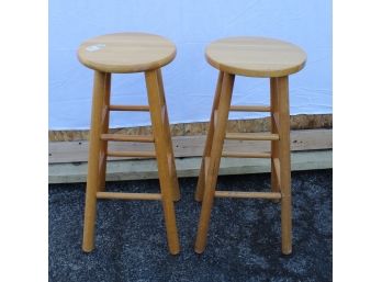 Pair Of Wooden Stools (lot039)