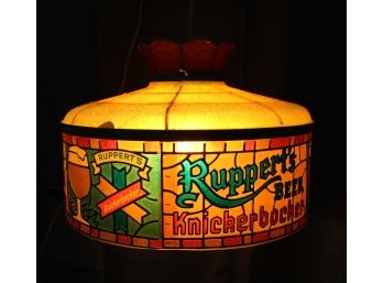 Rupperts Beer Knickerbocker Tiffany Style Hanging Lamp
