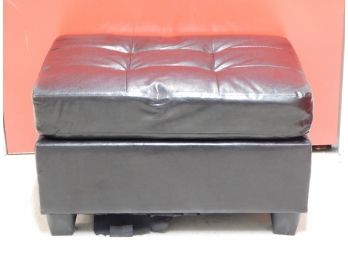 Leather Ottoman W/ Removable Cushion