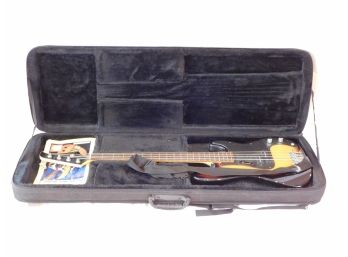 Silvertone Electric Bass Guitar W/ Premium Travel Case & Electric Tuner