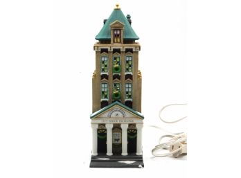 Heritage Village Collection Christmas In The City Series 'BROKERAGE HOUSE' Hand Painted Porcelain W/ Box