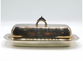 Silver Plated Butter Dish & Bread Plate Lot Of 2