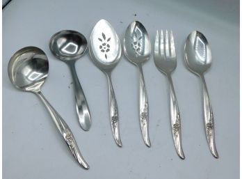 Rogers Brothers Vintage Serving Spoons Fork & Ladles Lot Of 6pcs