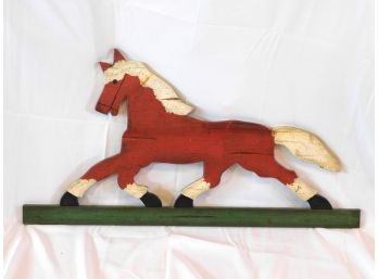 Vintage Painted Wooden Horse Decor By LUBO