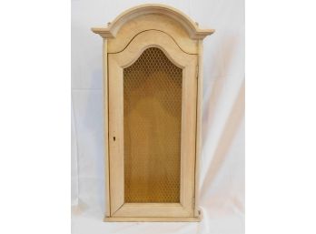 Wooden Cabinet W/ Wire Mesh Front