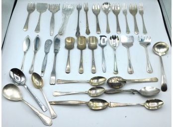 Assorted Spoons Forks & Butter Knives Lot Of 34pcs