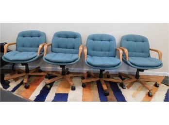 Upholstered Office Conference Armchairs Lot Of 4