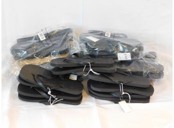 Men's Black Flip Flops Lot Of 18 Pairs Size 10-12