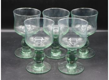 Glass Drinking Glasses Lot Of 5