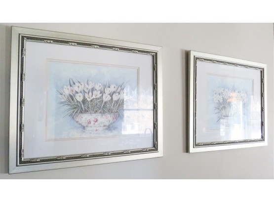 A Pair Of Floral Framed Prints - Home Decor