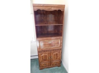 Pressed Board Laminate Book Shelf With Cabinet And Pull Down Shelf