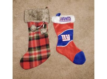 New York Giants & Plaid Pattern Christmas Stockings