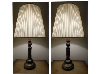 Vintage Metal/wood Table Lamps - 2 Total