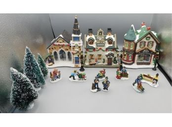 Home Accents Holiday Canterbury Lane Christmas Village Country Porcelain Hand-painted With Box