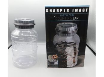Sharper Image Plastic Digital Coin Counting Jar With Box
