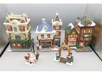 Home Accents Holiday Canterbury Lane Christmas Village Porcelain City Set Hand-painted With Box