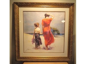 Pino Daeni Signed  'Afternoon Stroll'  Numbered 38/95  Limited Edition Medium: Giclee On Paper