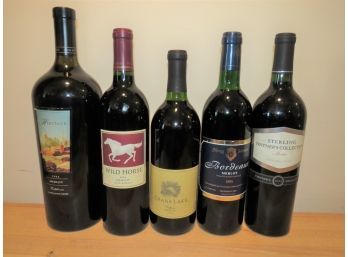 Merlot Red Wine - Assorted Set Of 5 - New