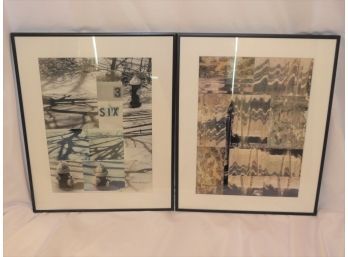 Myrna Turtletaub Signed Photo Collages Framed - 'transition' & 'three & Six' - Set Of Two