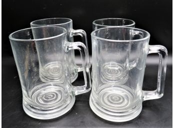 Glass Beer Mugs - Set Of 4