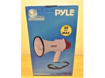 Pyle Megaphone Speaker Lightweight Bullhorn - Built-in Siren, Adjustable Volume - New In Box