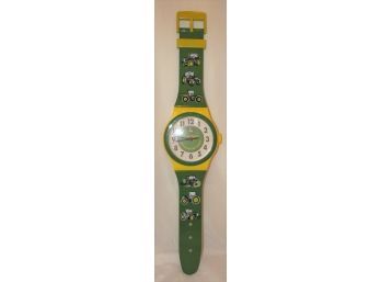 John Deere Hanging 'Wrist Watch' Wall Clock 'Nothing Runs Like A Deere'-  Battery Operated