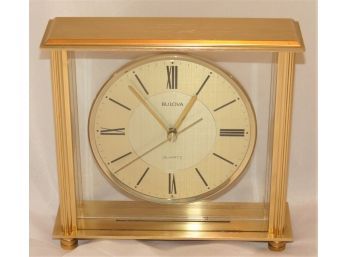 Bulova Gold-tone Quartz Footed Mantle Clock