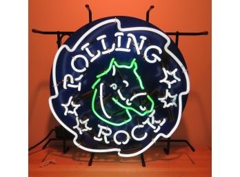 Anheuser-busch Inc. Rolling Rock Beer Neon Indoor Sign