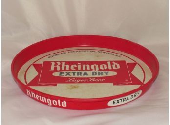 Rheingold Extra Dry Lager Beer Round Metal Tray