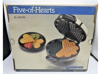 Vitantonio Five-of-hearts Non-stick Waffle Maker - New In Box