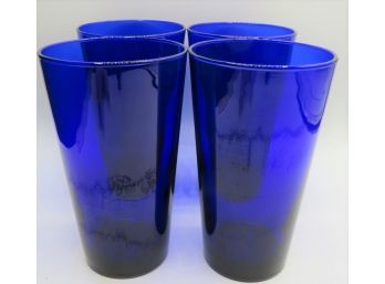 Libbey Cobalt Flare Tumbler Glasses  - Set Of 4