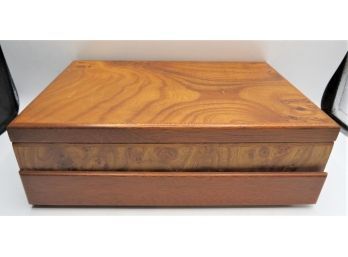 Wood Jewelry Box With Top Lid & Drawer - Made In Italy