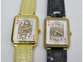 Las Vegas Queen Of Diamonds Watch & Le Baron King Of Diamonds Watch -  Quartz - Set Of 2